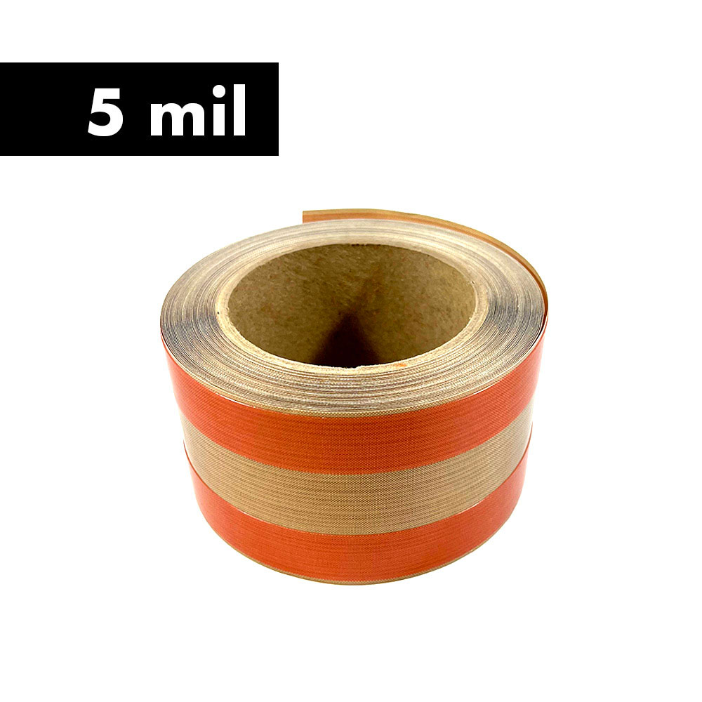 Teflon Tape for Seal Bars, 5mil, 2-1/2" Wide with 1" Center Strip Non-adhesive