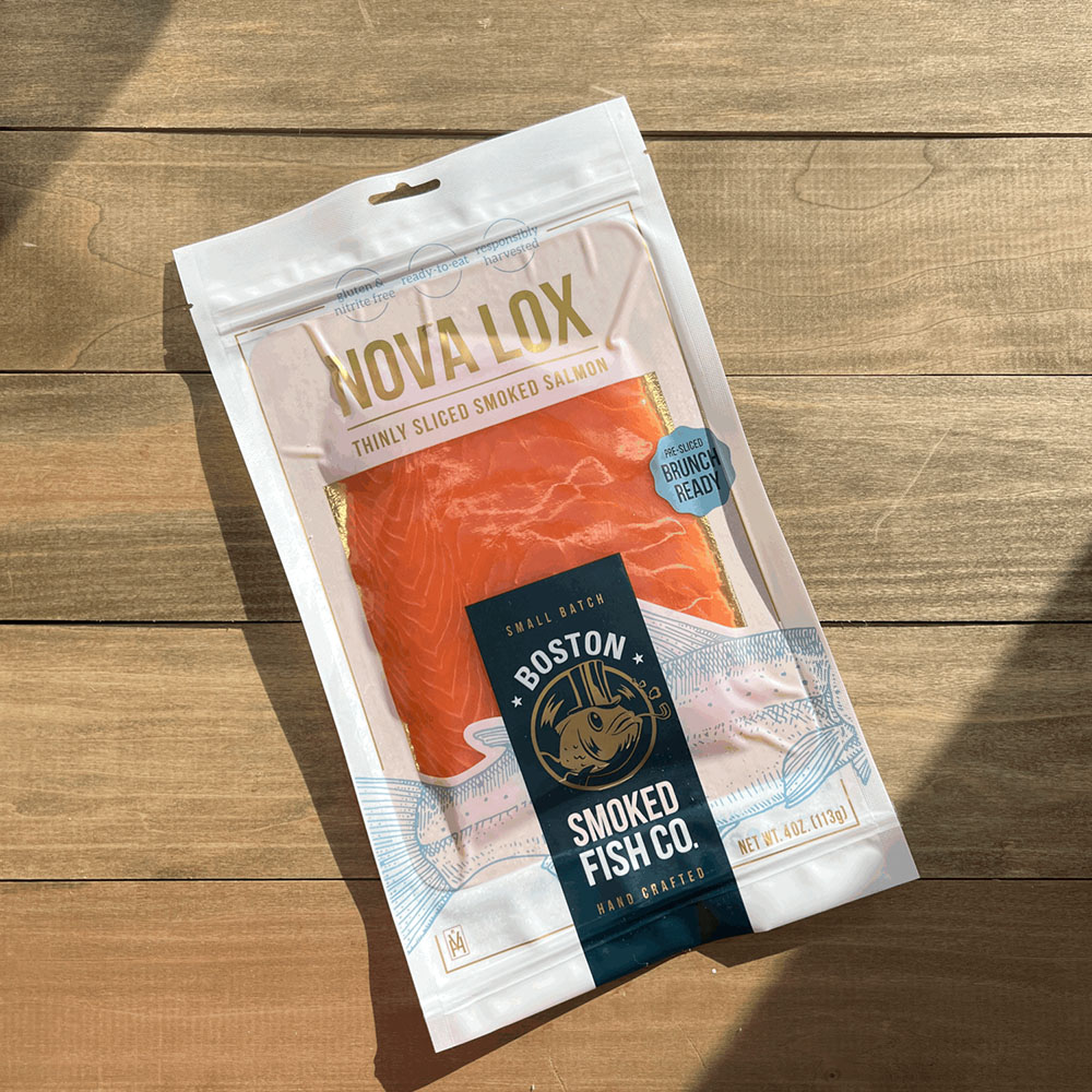 Boston Smoked Fish Co. - Sample with food - Custom VacPouch