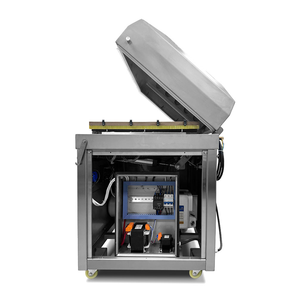 Vac510 Side - open JVR Vac510 - Chamber Vacuum Sealer